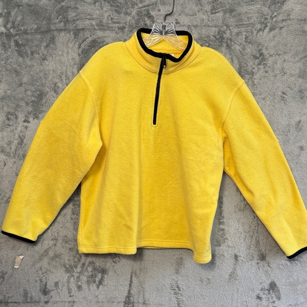 Cambridge Dry goods Small yellow Half-Zip Fleece Pullover with Black Trim